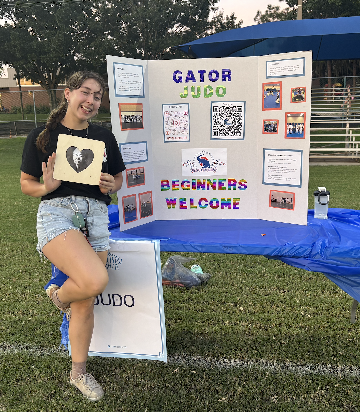 Anna tabling for Gator Judo